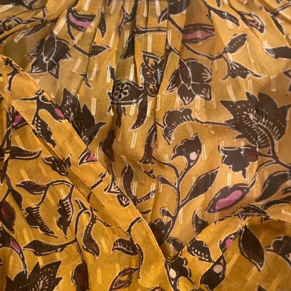 Ulla Johnson - Semi-sheer floral long sleeve blouse, Sz 4 (but fits many sizes) - Picture 4 of 6